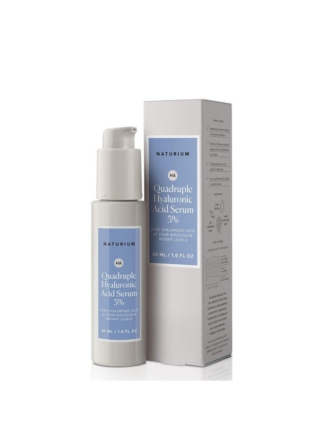 NATURIUM Naturium Quadruple Hyaluronic Acid Serum 5%, Hydrating & Plumping Face Serum, Anti-Aging & Moisturizing Skin Care, Fragrance-Free, 1 oz  - Image 1