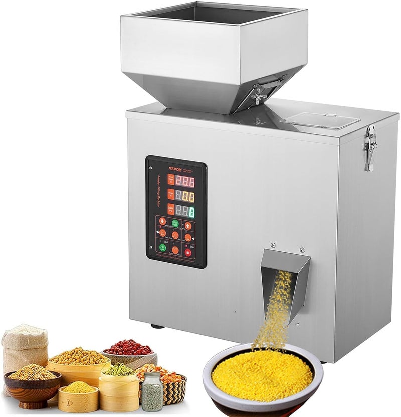 VEVOR آلة تعبئة المسحوق VEVOR 0002022lbs1100g آلة تعبئة وزن الجسيمات الذكية الأوتوماتيكية موزع الجسيمات للمسحوق والشاي والبذور والحبوب والدقيق والفاصوليا والحلويات اللامعة
