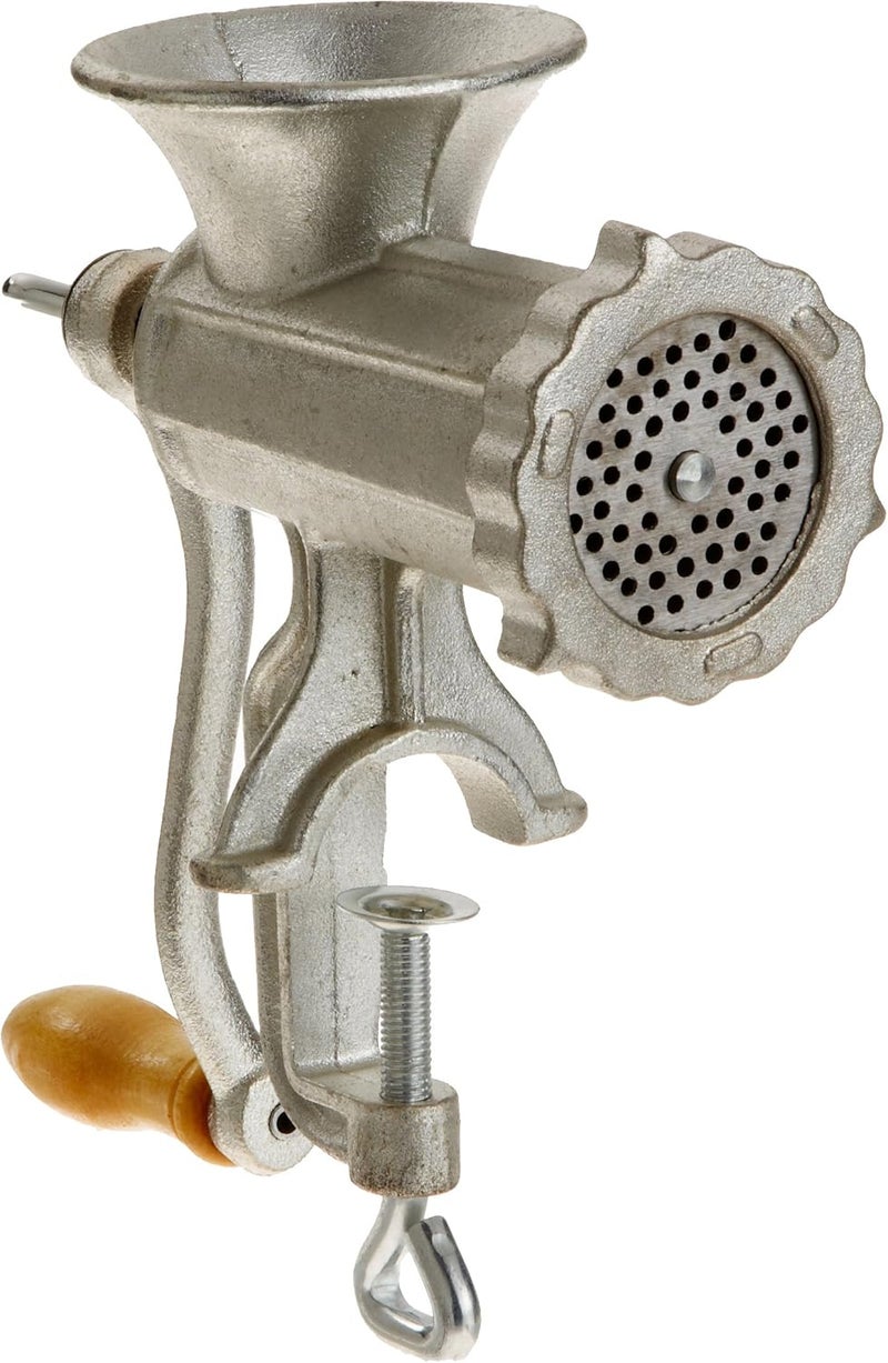 CucinaPro Meat Grinder w Tabletop Clamp & 2 Cutting Disks, Cast Iron Heavy Duty Sausage Maker & Manual Meat Mincer- Homemade Burger Patties, Ground Beef & More, Portable Holiday Cooking, Kitchen Essential Gift - Image 4