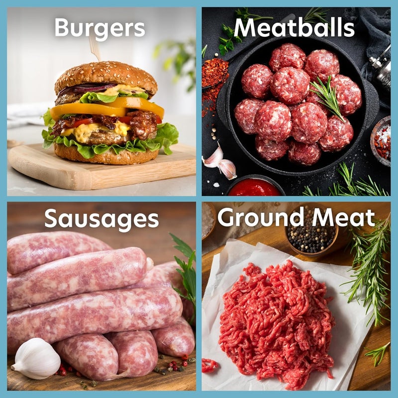 CucinaPro Meat Grinder w Tabletop Clamp & 2 Cutting Disks, Cast Iron Heavy Duty Sausage Maker & Manual Meat Mincer- Homemade Burger Patties, Ground Beef & More, Portable Holiday Cooking, Kitchen Essential Gift - Image 5