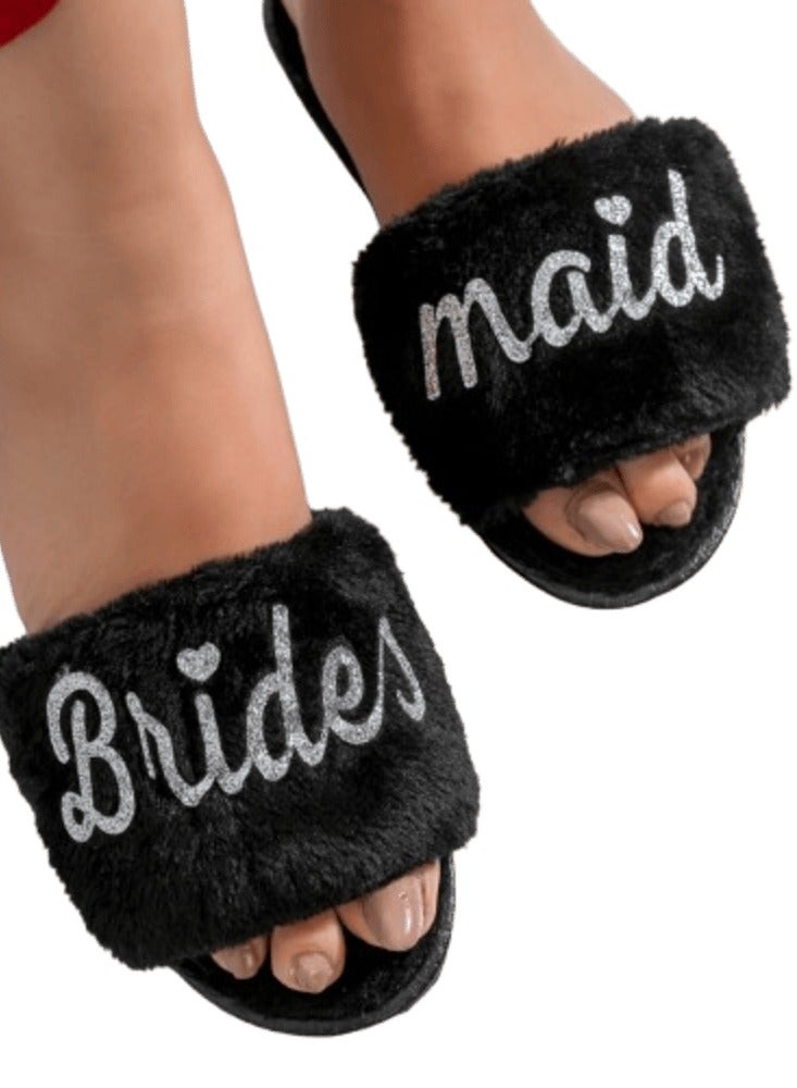 black fur slipper 40/41