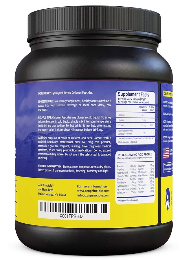 Zen Principle Grass-Fed Collagen Peptides 1.5 lb. Custom Anti-Aging Hydrolyzed Protein Powder for Healthy Hair, Skin, Joints & Nails. Paleo and Keto Friendly, GMO and Gluten Free, Pasture-Raised Bovine Hydrolysate. - Image 2