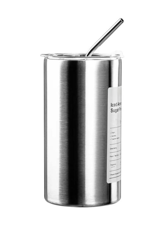 Crazy Boss 600ml Stainless Steel Insulated Tumbler with Straw Double Wall Vacuum Coffee Cup - Image 2