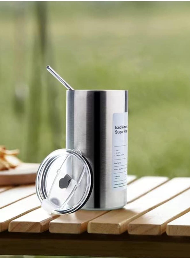 Crazy Boss 600ml Stainless Steel Insulated Tumbler with Straw Double Wall Vacuum Coffee Cup - Image 5
