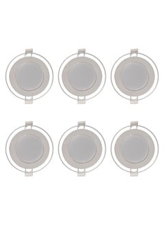 El Rawda Lighting 6 Pcs Spotlights Inside The Gypsum, 7 Cm Opening, 6 Watt Glass Body, 3-Mode Lighting  White - Warm - Cool Pcs 10x10x5 cm 