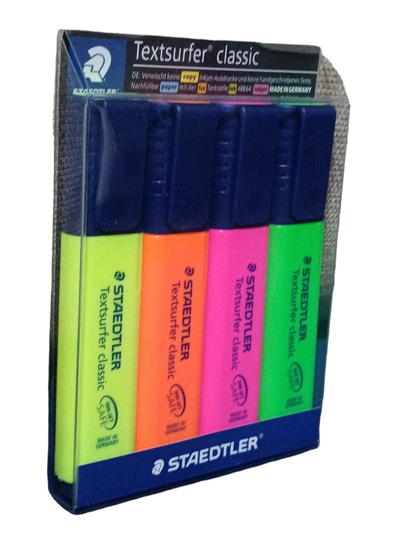 STAEDTLER - Textsurfer Highlighter Pen Set, Pack Of 4 Multicolour - Image 1