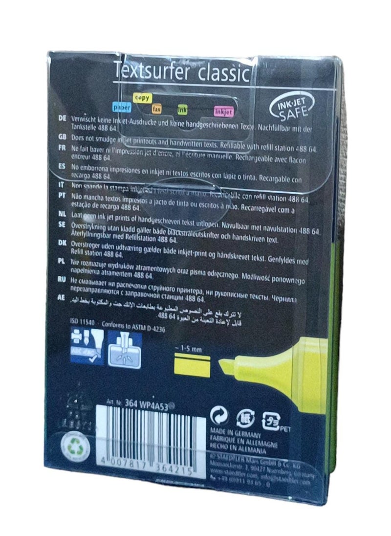 STAEDTLER - Textsurfer Highlighter Pen Set, Pack Of 4 Multicolour - Image 1