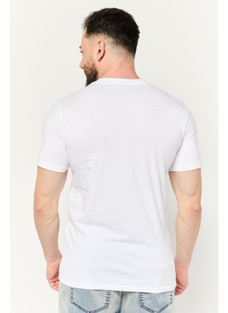 Cavalli Class Men Crew Neck Short Sleeve Graphic Print T Shirt, White  - Image 4