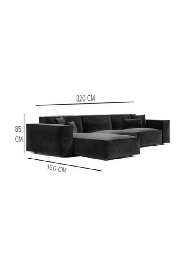 KARNAK Karnak Carol Corner L Shape Luxury Sofa Set Modern Design Furniture Sectional Velvet Couch Comfortable Living Room Sofa Color (White) Left  - Image 4