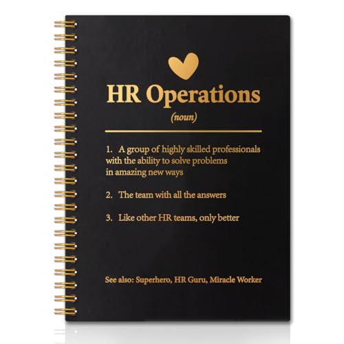 QYUVK HR Operations Gold Foil Hardcover 160 Pages Spiral Notebooks Inspirational Gift for HR Human Resources Gifts Leaving Thank You Gift for HR Worker Birthday Christmas Gift for Coworker - Image 1