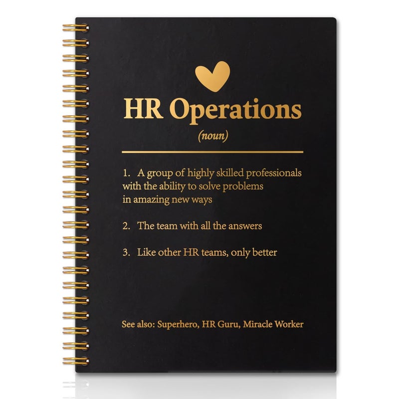QYUVK HR Operations Gold Foil Hardcover 160 Pages Spiral Notebooks Inspirational Gift for HR Human Resources Gifts Leaving Thank You Gift for HR Worker Birthday Christmas Gift for Coworker - Image 2