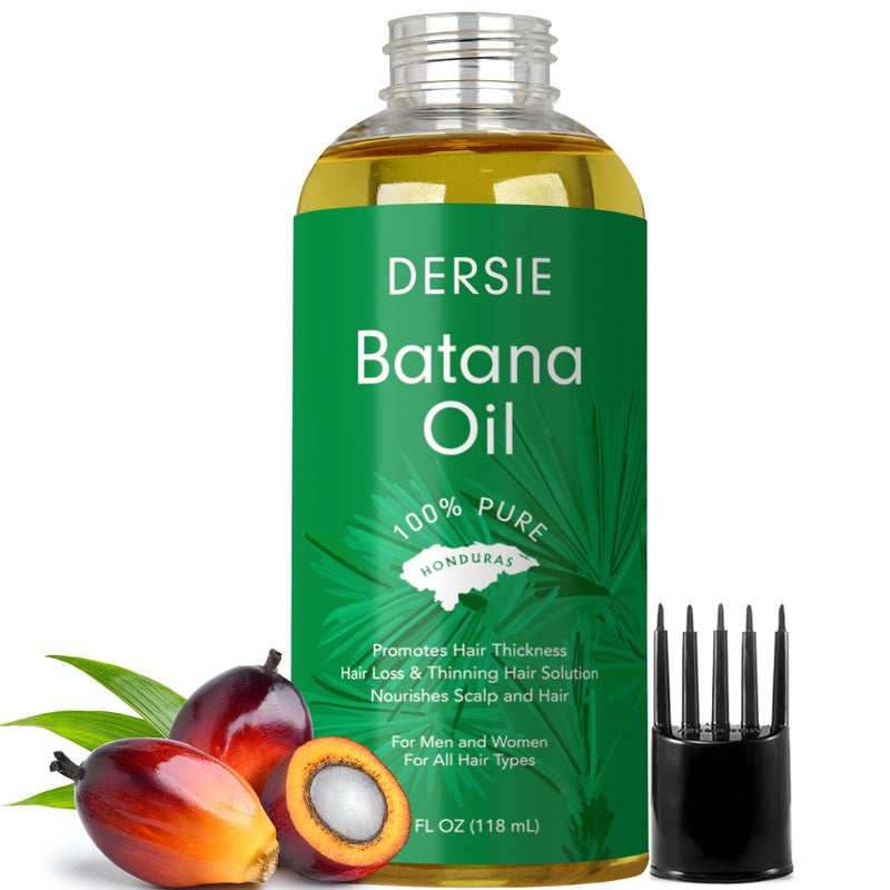 Dersie Batana Oil with Massager Applicator: Organic Batana Oil from Honduras - 100% Pure & Natural (4 fl oz) - Image 1