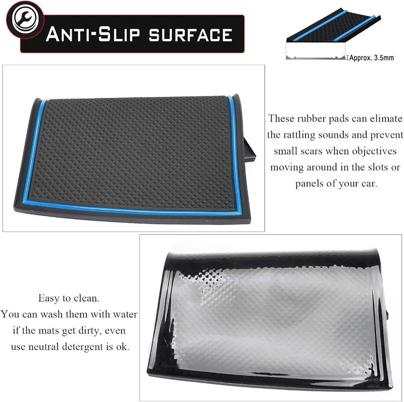 Auovo 17pcs Anti-dust Mats for Honda Accord Accessories 2018 2019 2020 2021 2022 Interior Car Cup Holder Inserts,Center Console Liner,Door Pocket Liner Mat(Blue) - Image 5