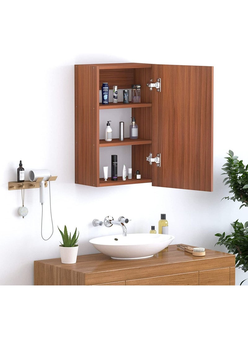 MODERN HOME Bathroom and bedroom Cabinets with Single Mirrored Door with 3 Storage Units with Shelves  - Image 2