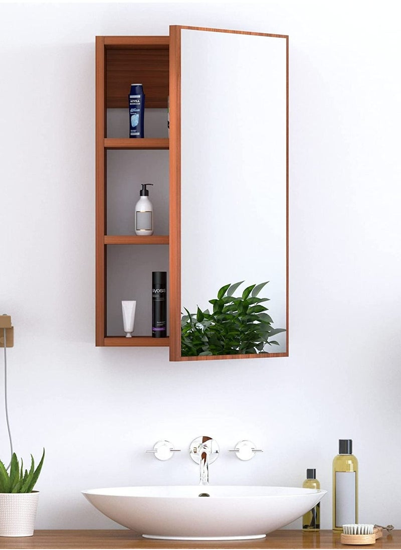 MODERN HOME Bathroom and bedroom Cabinets with Single Mirrored Door with 3 Storage Units with Shelves  - Image 1
