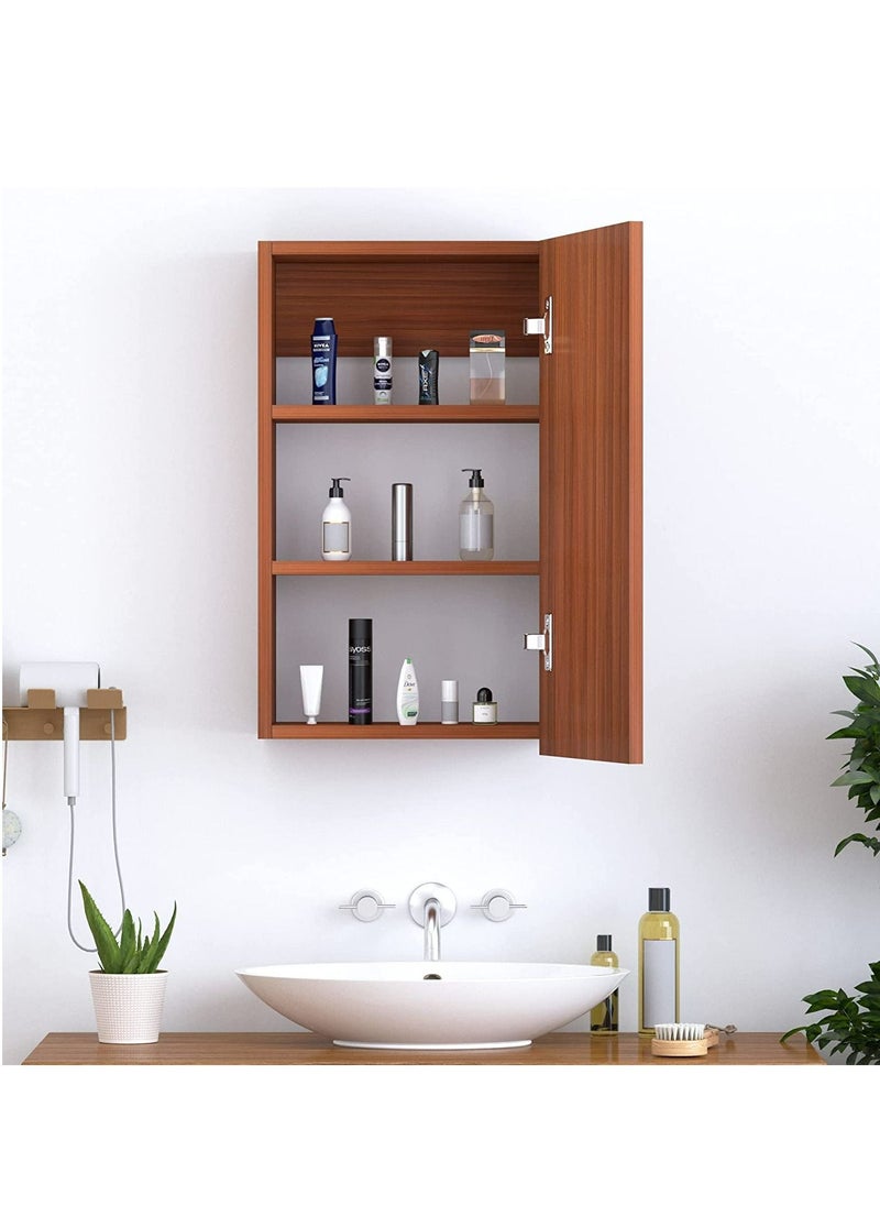 MODERN HOME Bathroom and bedroom Cabinets with Single Mirrored Door with 3 Storage Units with Shelves  - Image 3