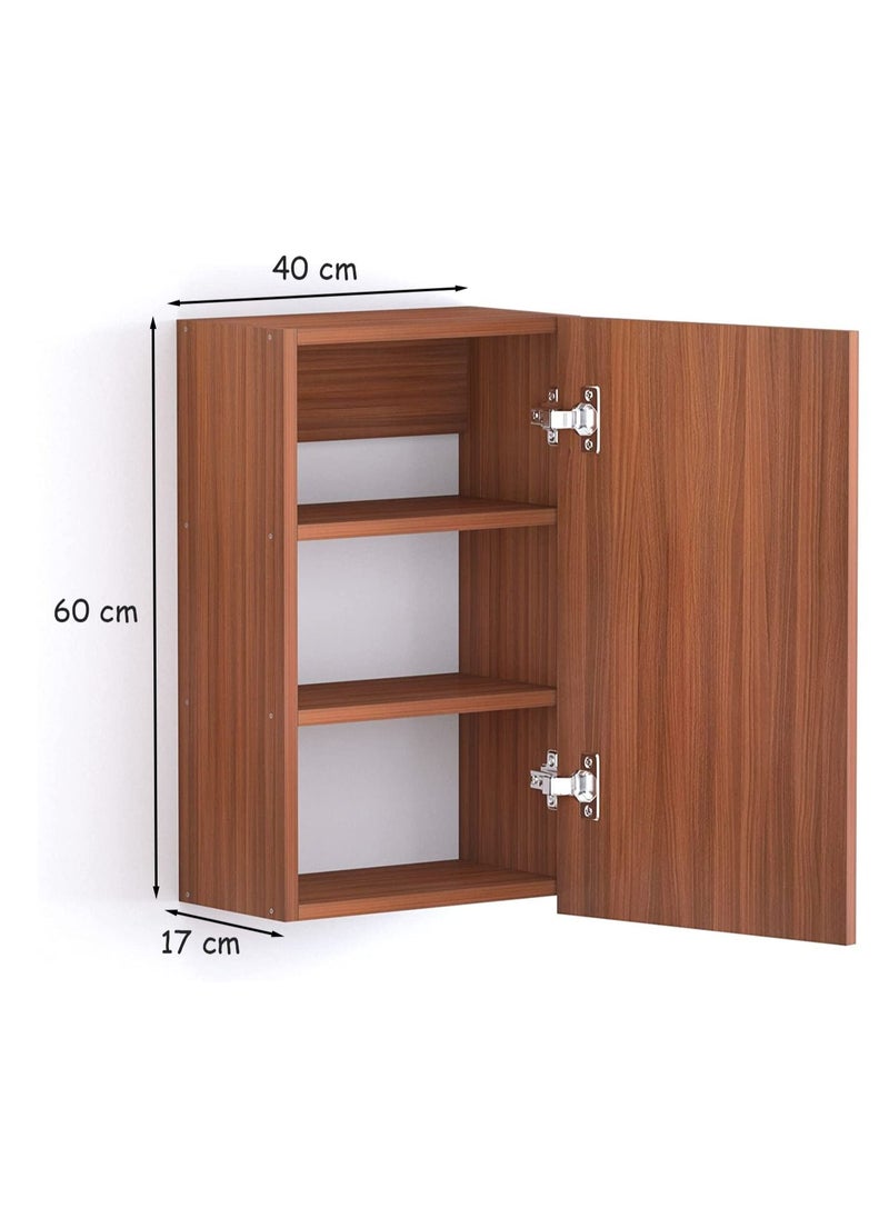 MODERN HOME Bathroom and bedroom Cabinets with Single Mirrored Door with 3 Storage Units with Shelves  - Image 4