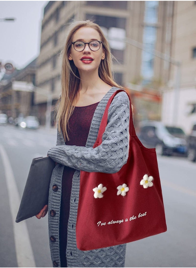 Y&D - Canvas Tote Bag, Natural Cotton Shopping Bags for Women Girls Ladies Shoulder Bag Handbag Reusable Shopper Totes - Image 1
