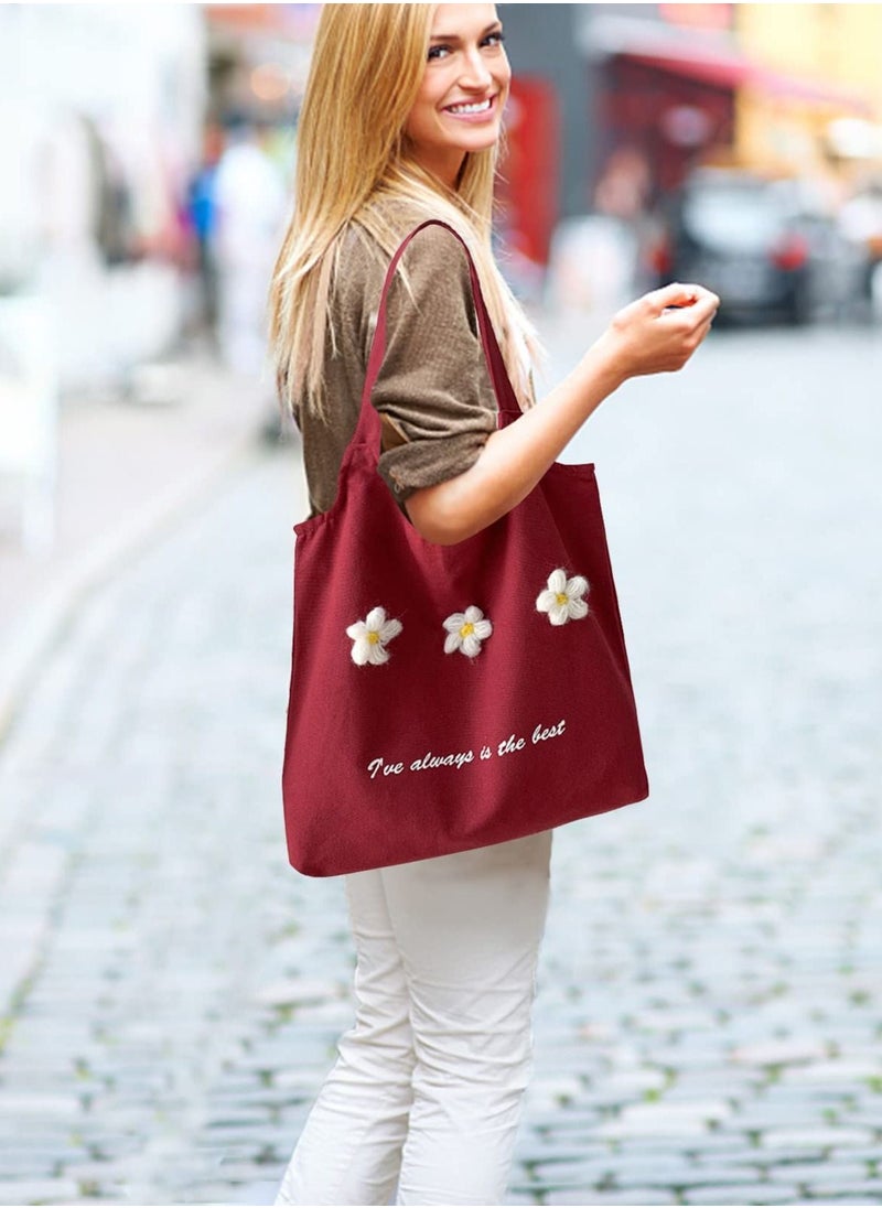 Y&D - Canvas Tote Bag, Natural Cotton Shopping Bags for Women Girls Ladies Shoulder Bag Handbag Reusable Shopper Totes - Image 1