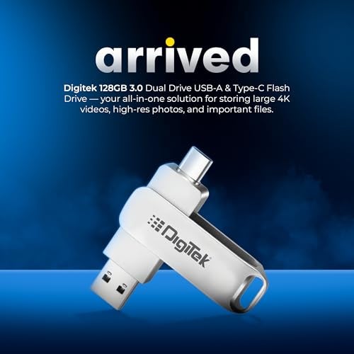 Digitek (DDUD 128G V3.0) Metal Body 128GB Storage 3.0V Dual Drive Flash Drive, USB-A & Type-C, Pen Drive, Magnetic, X-Ray & Temperature Resistant, Use with Smartphones, Tablets, Macs & USB-A Computers - Image 2