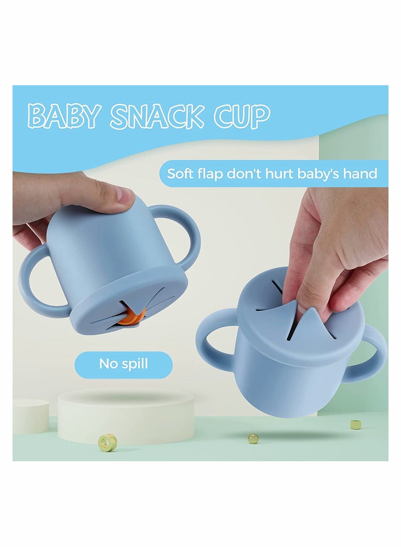 Excefore Silicone Sippy Cups for Baby, Toddlers Sippy Cup & Snack Container 2-in-1(Mint Green) - Image 3