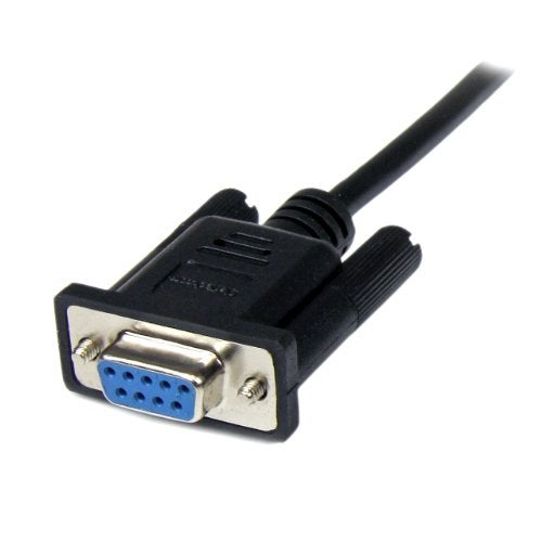 StarTech.com 1m Black DB9 RS232 Serial Null Modem Cable F/M - DB9 Male to Female - 9 pin Null Modem Cable - 1x DB9 (M), 1x DB9 (F), Black (SCNM9FM1MBK) - Image 2
