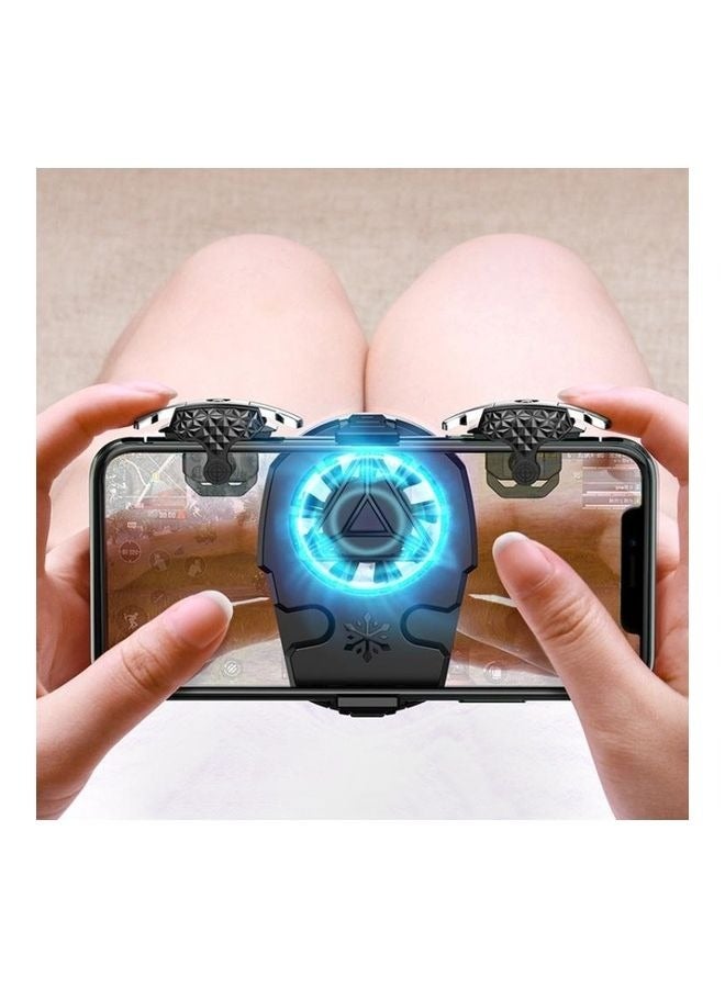 Mobile High Frequency Game Controller Triggers with cooling fan, PUBG Mobile Phone Game Controller with cooler, Sensitive Shoot Target&Metal Buttons for PUBG/Fortnite/Call of Duty - Image 1