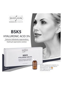 Bioskin BSK5 HYALURONIC ACID 3% Hydrating& Regeneration solution 5 X 5ml  - Image 2