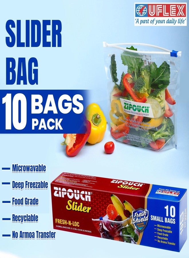 ZIPOUCH Zip Lock Bag with Zipper | Medium Pack of 2 (20 Bags, 28×26 cm) | Ziplock Bags for Fridge & Travel Packing | Zipper Pouch & Zip Lock Covers for Food, Vegetables & Kitchen Storage - Image 4