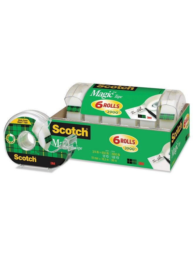 سكوتش 6122 شريط سحري وموزع قابل لإعادة التعبئة، 3/4 بوصة × 650 بوصة، قلب 1 بوصة، شفاف، 6/عبوة - Image 2