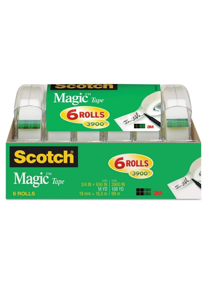 سكوتش 6122 شريط سحري وموزع قابل لإعادة التعبئة، 3/4 بوصة × 650 بوصة، قلب 1 بوصة، شفاف، 6/عبوة - Image 3