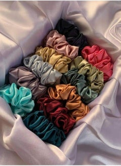 Generic 12 Pcs Hair Scrunchies Ponytail Holder Satin Elastic Soft Hair Ties Scrunchy Hair Bands for Girls and Ladies Hair Accessories  - Image 2