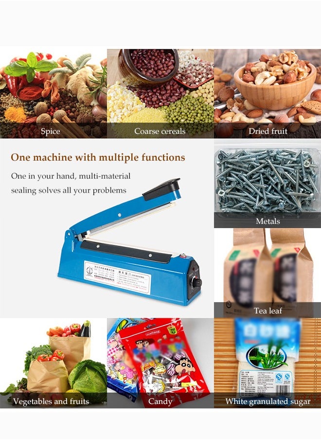 DUNISO Electric Manual Hand Impulse Heat Sealer, manual bag sealing machine, heat sealing packaging machine, manual bag sealing machine, eight speed temperature control, suitable for kraft paper bags, plastic bags, aluminum foil bags，33*9.7*17.1cm  - Image 2