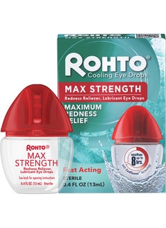 Rohto Cool Max Cooling Eye Drops Maximum Redness Relief, 0.4Oz  - Image 1