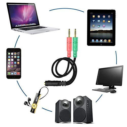 ENVEL Headset and Microphone Splitter Cable for PC Audio Jack Headphones Adapter Convertors 3.5mm Female to Dual Male for Computer Simultaneously Y Splitter - Image 3