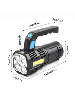 HIWAGA Metal Flashlight Torch with Built in Battery and USB Cable Black Pack of 1 LED Flashlight 1 MicroUSB Charging Cable 1 Storage Box Emergency TorchHandle  - Image 4