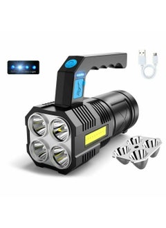 HIWAGA Metal Flashlight Torch with Built in Battery and USB Cable Black Pack of 1 LED Flashlight 1 MicroUSB Charging Cable 1 Storage Box Emergency TorchHandle  - Image 1
