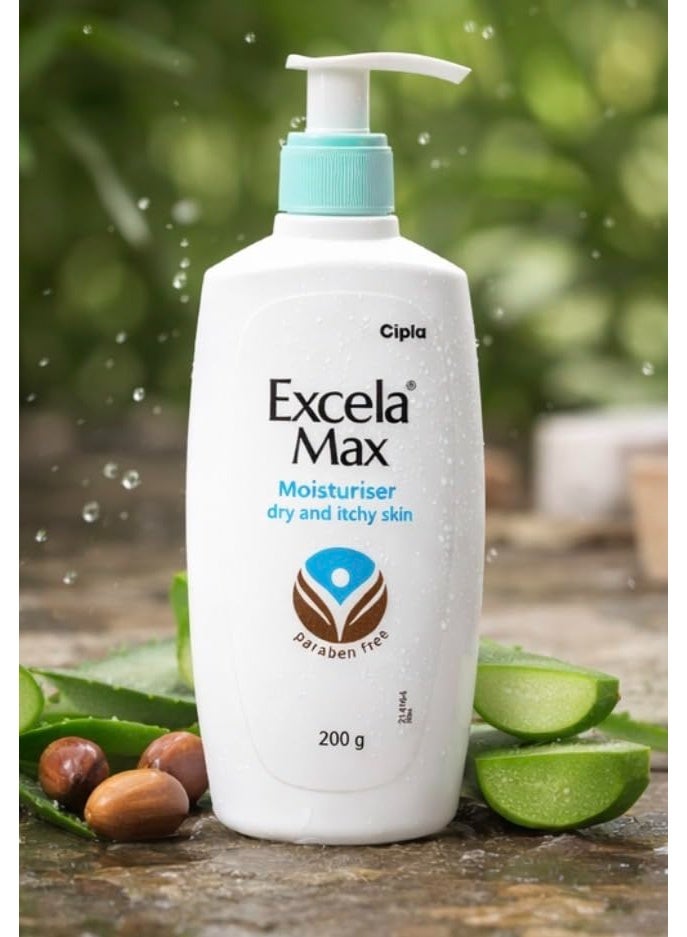 Cipla Excela Max Moisturiser 200 g | Paraben Free | Moisturiser for Dry & Itchy Skin | With Glycerin & Emollients | Daily Skin Care Lotion - Image 3