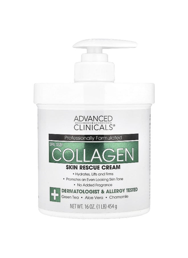 Advanced Clinicals Advanced Clinicals, Collagen, Skin Rescue Cream, 16 oz (454 g)  - Image 1