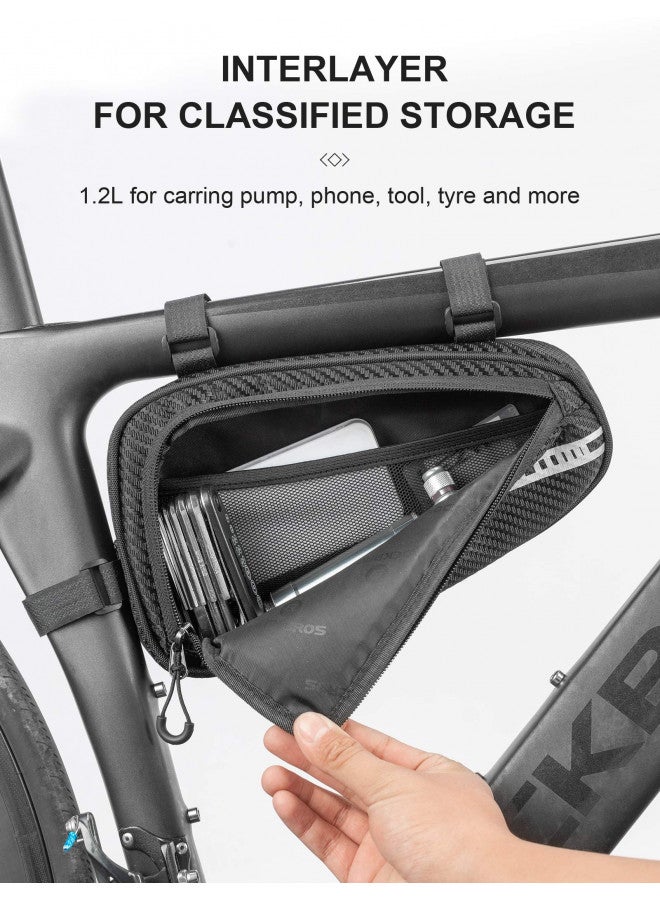 Rockbros Bike Bicycle Triangle Bag Bike Storage Bag Bicycle Frame Pouch Bag for MTB Road Bike Cycling Bike Accessories - Image 4