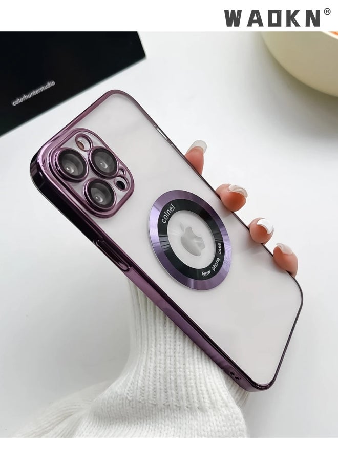 WAOKN - Electroplated Case for iPhone 15 Pro Max 6.7-Inch, Camera Lens Full Protection, Compatible with MagSafe Wireless Charging,Anti-Drop Shock Absorption,Shockproof Soft TPU Phone Cover - Image 1