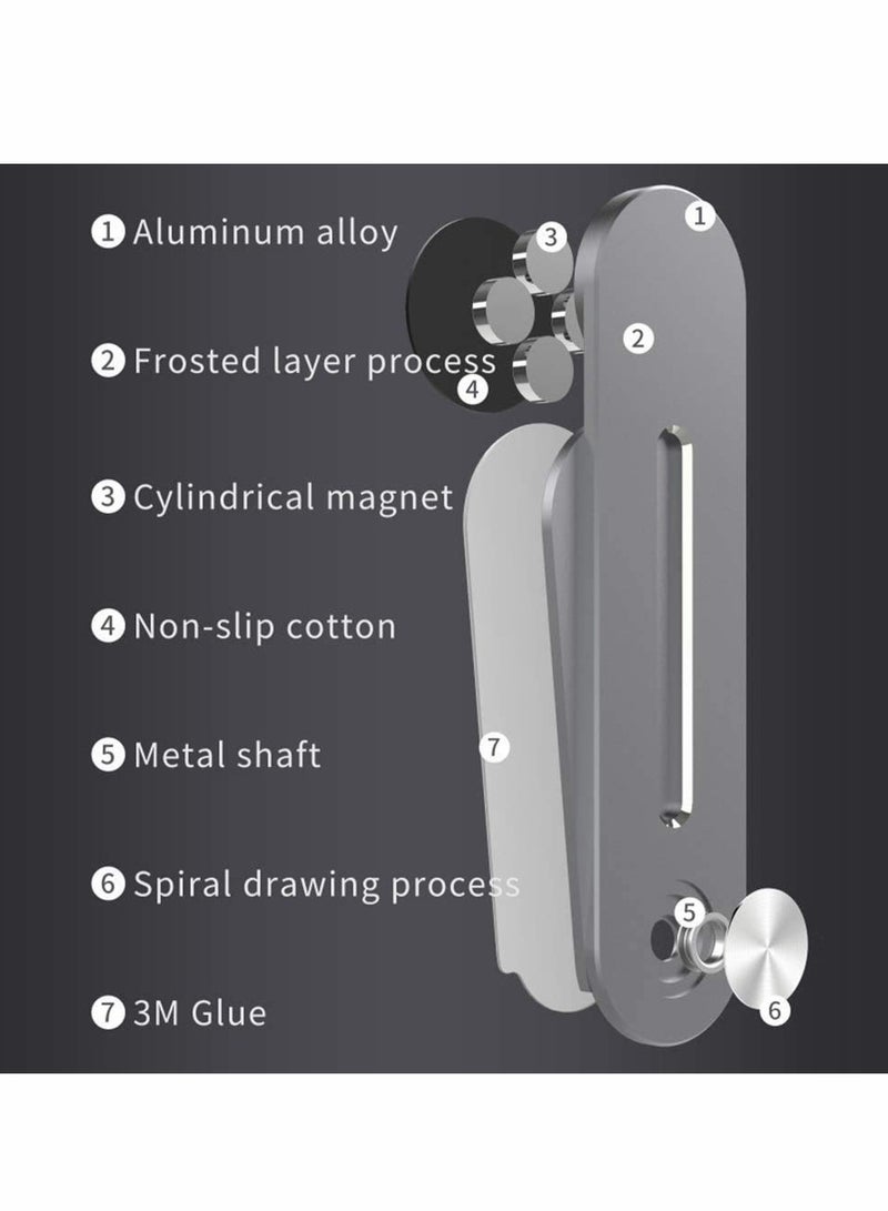 Excefore Side Mount Clip on Laptop for Phone, Aluminum Alloy Computer Expansion Bracket with Rotatable Angle Adjustment Foldable Phone Holder Stand for Laptop Same Screen for All Smart Phones - Image 2