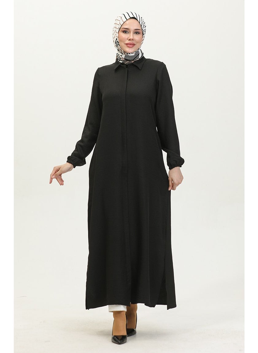 Sefa Merve - Abayas Abaya 24021-01 Black - Image 1