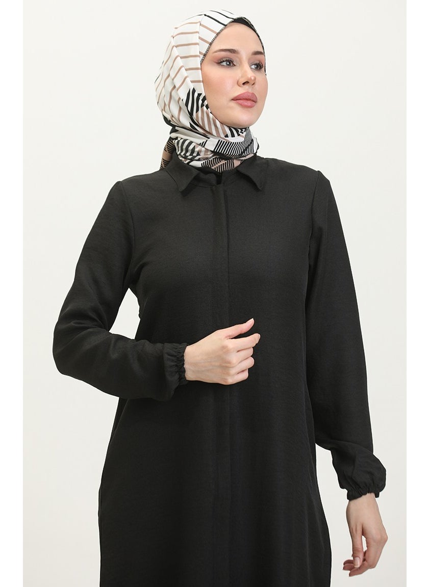 Sefa Merve - Abayas Abaya 24021-01 Black - Image 1