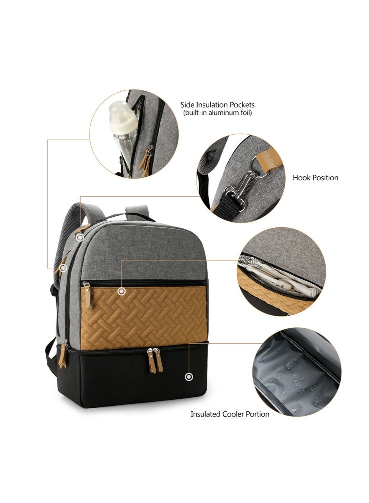 Diaper Bag Backpack with Insulated Cooler Compartment - Multifunctional Mommy Bag for Baby Essentials, Breast Milk Storage & Outdoor Meals, Waterproof Travel Backpack with Stroller Straps - Image 4