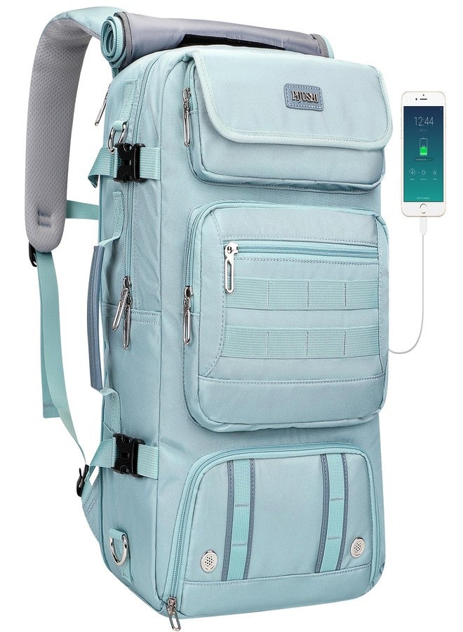 PIJUSHI Travel Backpack for Women Carry on Duffle Bag Backpack For Airplanes Luggage Rucksack with Shoe Compartment(PE048 Blue) - Image 1