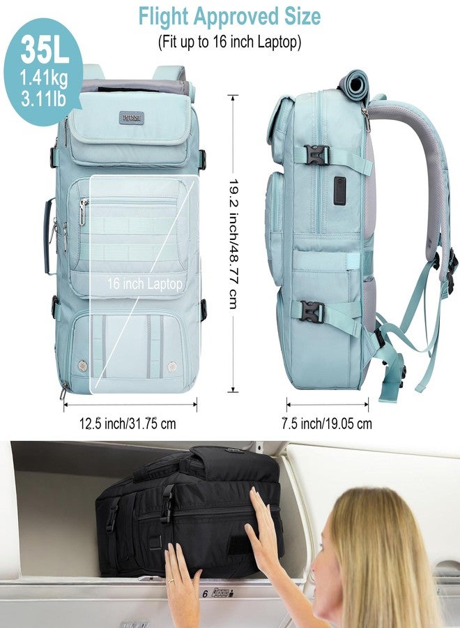 PIJUSHI Travel Backpack for Women Carry on Duffle Bag Backpack For Airplanes Luggage Rucksack with Shoe Compartment(PE048 Blue) - Image 5