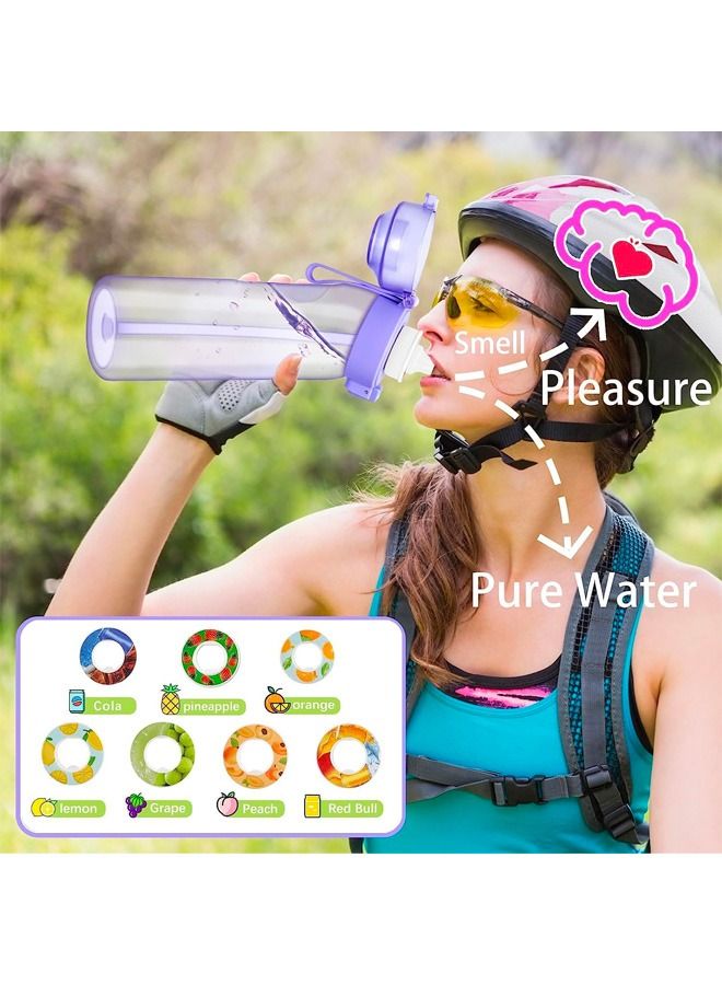 BLUE CORAL 650ML Water Bottle Scent Up Tritan Water Cup Flavored Flip Lid Carry Strap Zero Sugar Gym Fitness Camping Outdoor Sports Fitness Air up Fragrance Bottle, Black  - Image 3