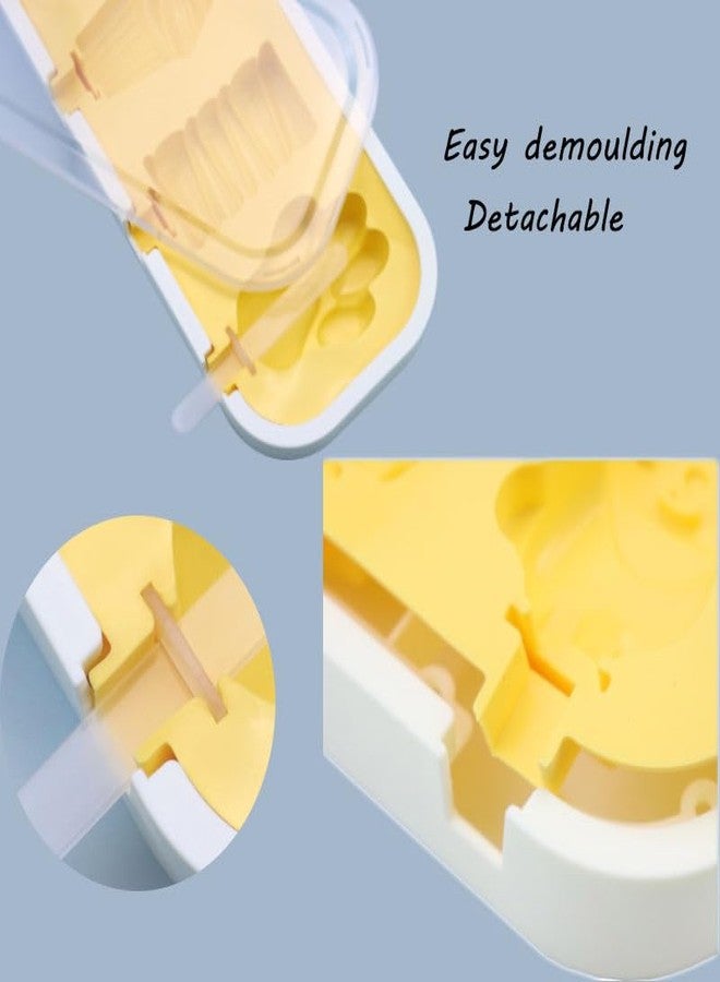 BAKING SET مجموعة خبز إبداعية بتصميم حلوى، قوالب آيس كريم سيليكون غير لاصقة مع 6 أعواد قابلة لإعادة الاستخدام، خالية من مادة BPA، سهلة الفك، أشكال يمكنك صنعها بنفسك، قالب حلوى كولفي، صانع آيس كريم بوبس (صينية واحدة بتصميم كرتوني) - Image 3