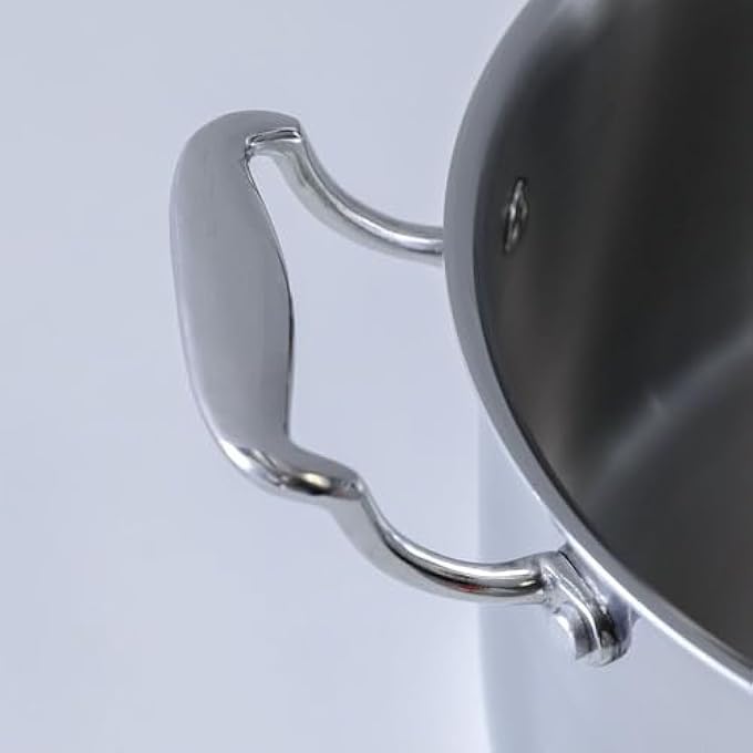 دانوب هوم طاجن سيلينا من الفولاذ المقاوم للصدأ مع غطاء من الفولاذ المقاوم للصدأ 25 مم، قدر غير لاصق من الفولاذ المقاوم للصدأ مع غطاء للمطبخ عرض 24 × ارتفاع 125 سم، فضي - Image 4